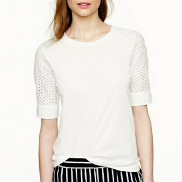 J. Crew Eyelet Back-Zip T-shirt black Size XXS Preowned great condition casual - Picture 2 of 5